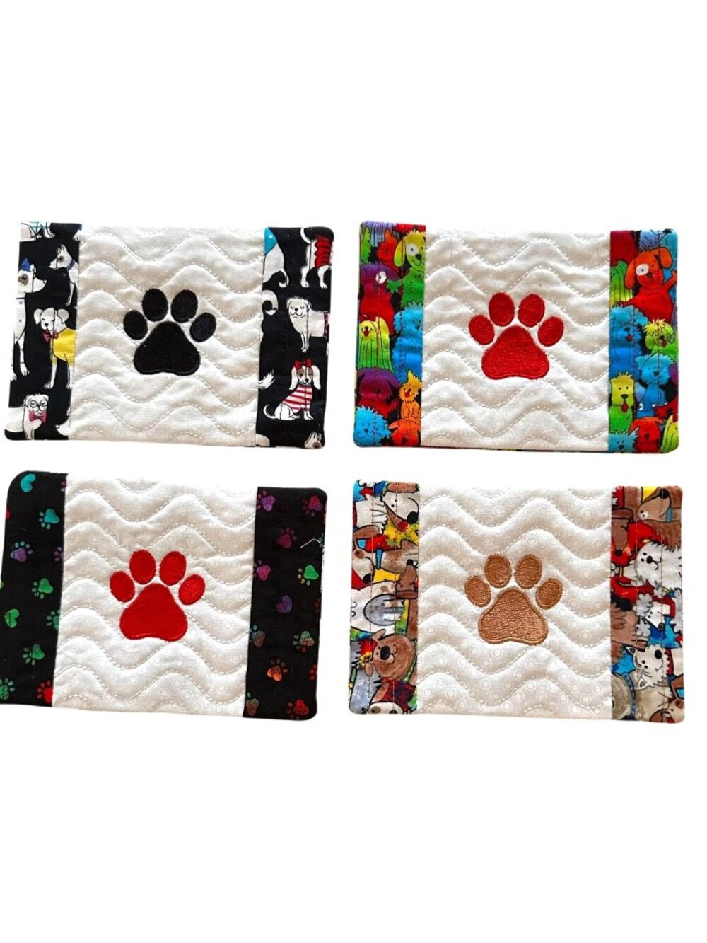 VTG New Pawprint Coasters Handmade Dogs Cats Animal Rescue Pet Love Meow Woof